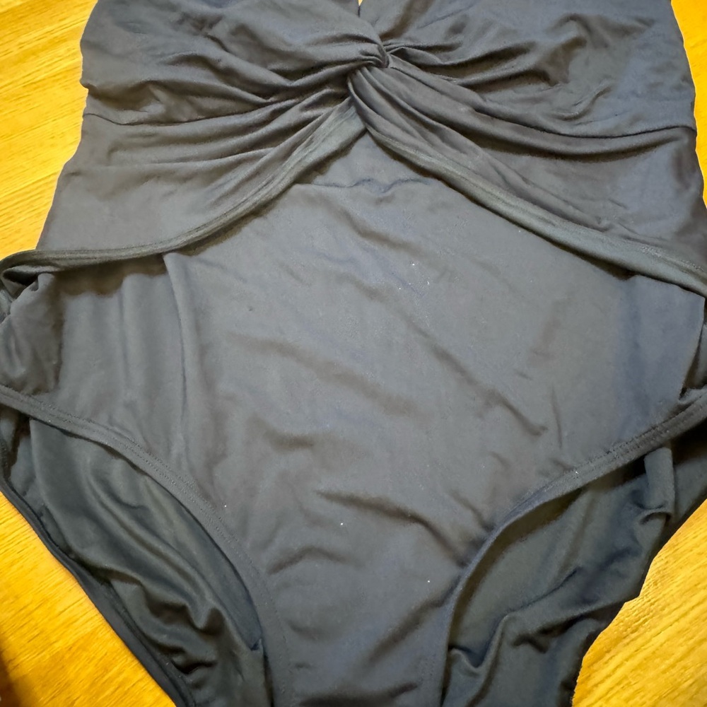 Michael Kors Black Swimsuit with Gold Accent Size 24W